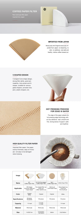 zeroHero-V01 咖啡濾紙 V01 Coffee Paper Filter 100片pcs/盒box - K-Smart